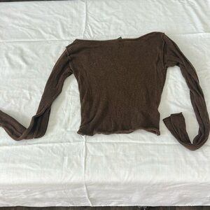 Brown knit top